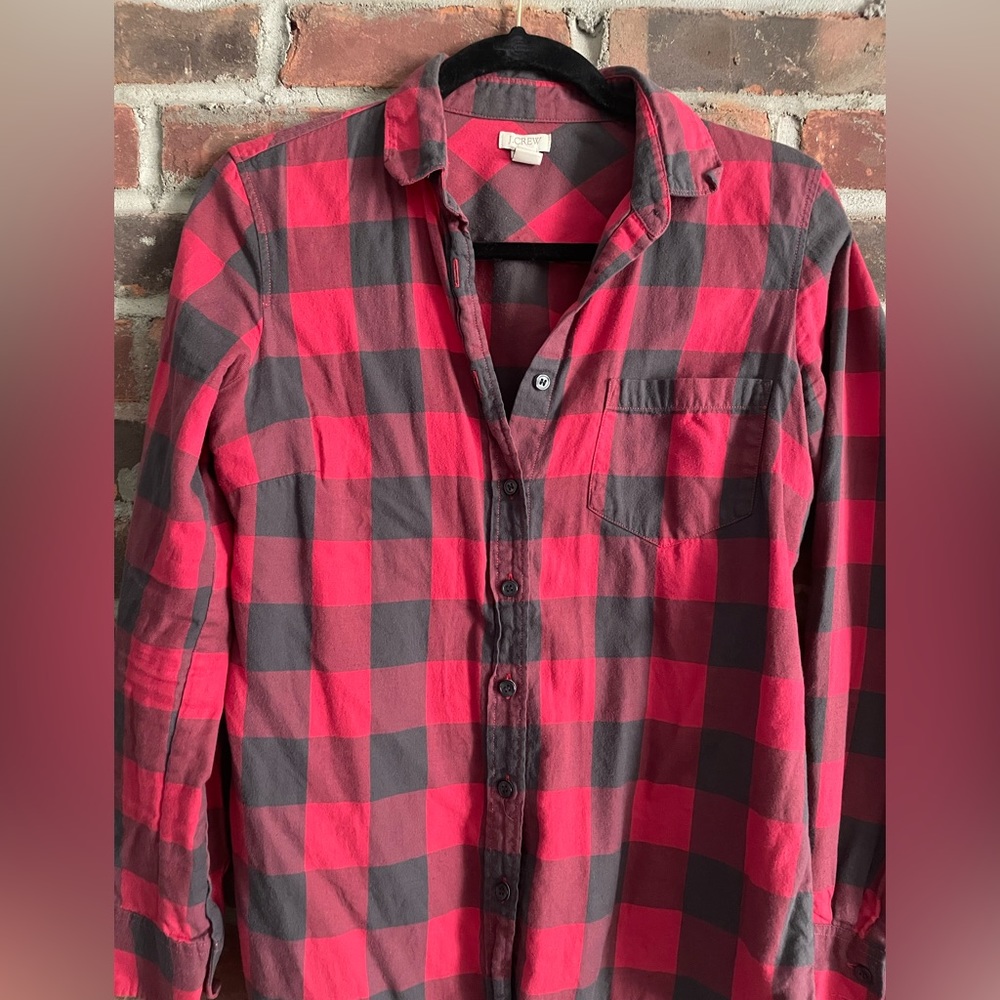 Jcrew red button down flannel